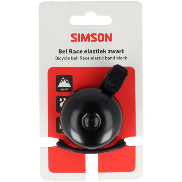 Afbeelding laden in galerijviewer, Simson racefietsbel met elastische bevestiging - zwart
