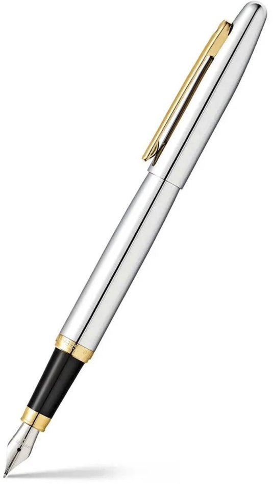Sheaffer vulpen - vfm e9422 - m - polished chrome gold plated - sf-e0942253