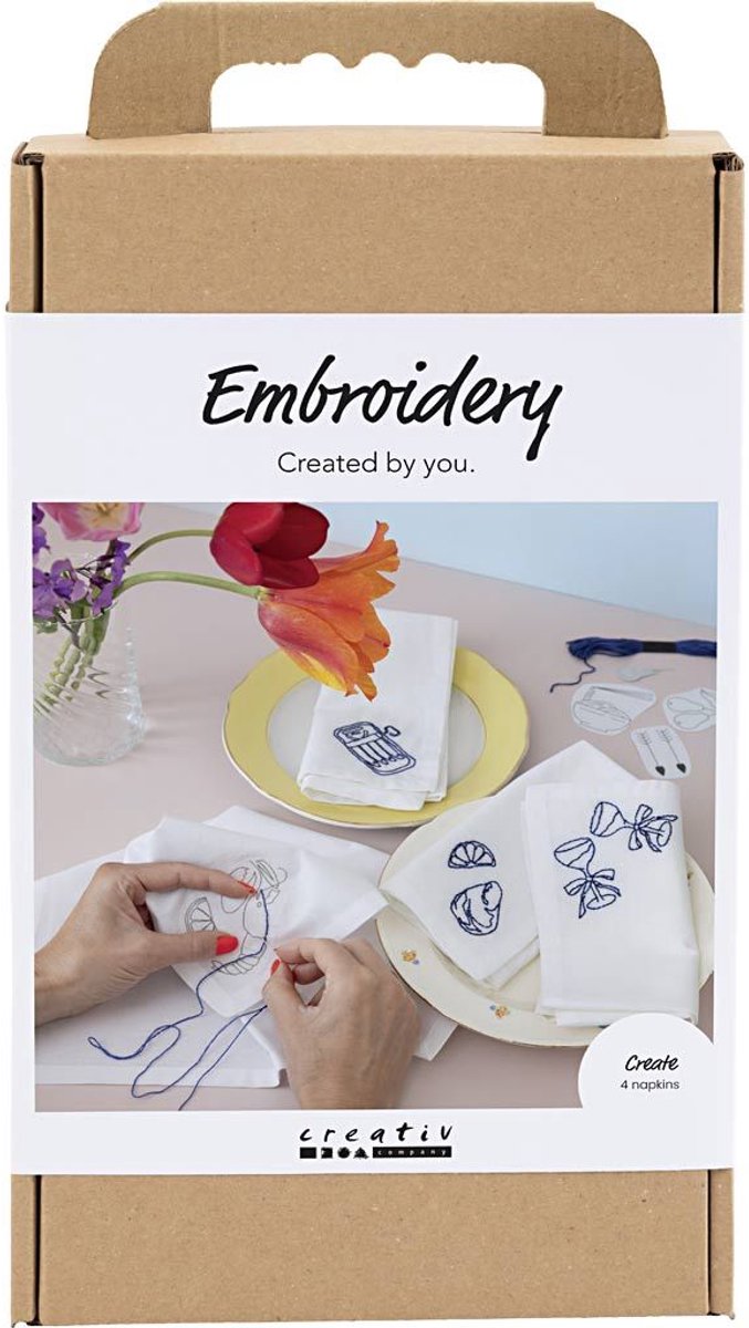 Laden Sie das Bild in Galerie -Viewer, Creativ company https: www.cchobby.nl hobbyset-borduurwerk-servetten-off-white-1-doos
