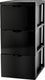 Iris style chest ladesysteem met 3 lades - 3 x 15l - kunststof - zwart