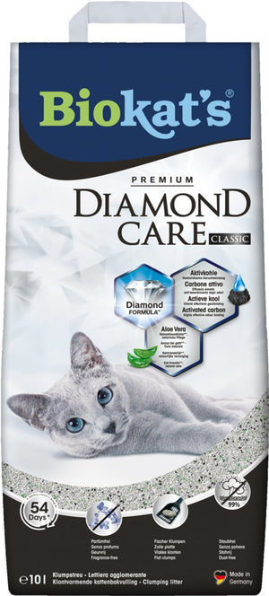 Biokat's diamond care classic - 10 l - kattenbakvulling - klontvormend - zonder geur - aktieve kool