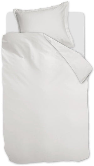 Ambiante satin uni dekbedovertrek - eenpersoons - 140x200 220 cm - wit