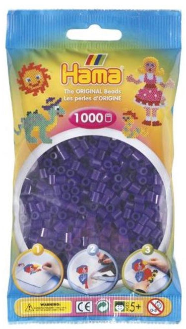 Hama strijkkralen - 1000 stuks - paars doorzichtig