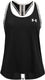Under armour tech knockout tank-blk meisjes sportshirt - zwart - wit