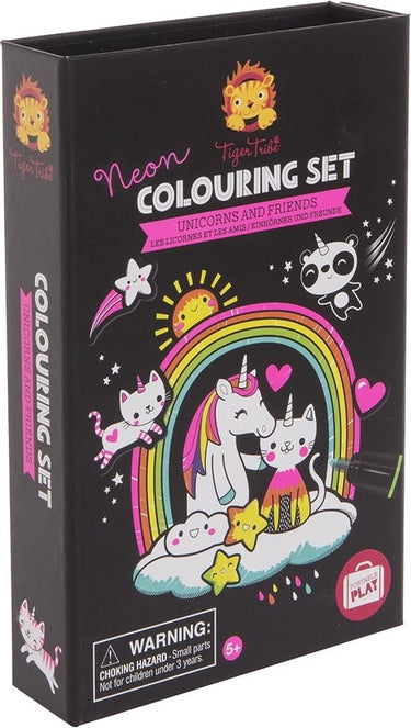 Tiger tribe neon kleurset - unicorn friend - vanaf 5 jaar - met opbergbox