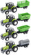 Lobbes speelgoed bv die-cast groene trekker met aanhanger en pull-backfunctie