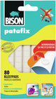 Bison patafix, verwijderbare en herbruikbare kleefpads, wit, 80 stuks, slimme alternatief voor spelden, tape en punaises, verwijderbaar, herbruikbaar, bevestiging van foto's postkaarten en meer