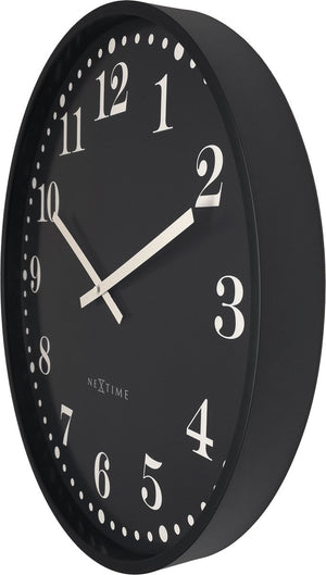 Nextime dickens large – wandklok – 50 cm – plastic – zwart – stil
