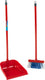 Klein toys vileda langsteelstoffer en blik - 56 cm lange steel - 55,5 cm lange bezem - rood blauw