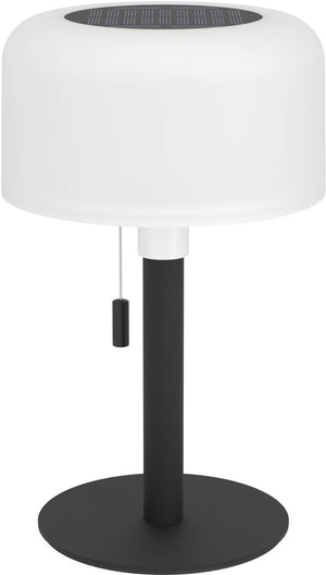 Eglo montapalma tafellamp binnen en buiten - oplaadbaar (tot 60 uur licht) - solar - 25 cm - zwart wit - warm wit licht en instelbaar rgb - draadloos - dimbaar