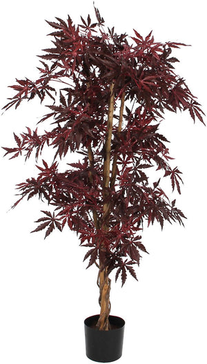 Mica decorations esdoorn kunstplant - h140 x ø80 cm - rood