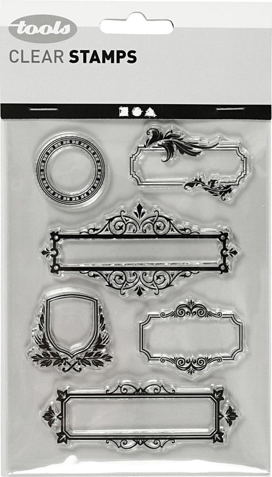 Creativ company cc silicone stempels lijsten ornamenten 15,5 cm