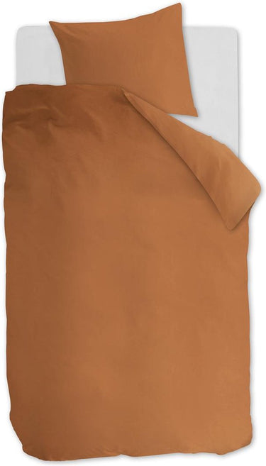 Ambiante cotton uni dekbedovertrek - effen - eenpersoons - 140x200 220 cm - oranje