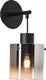 Brilliant simonis - wandlamp - e27 max 1x52w - zwart gerookt glas