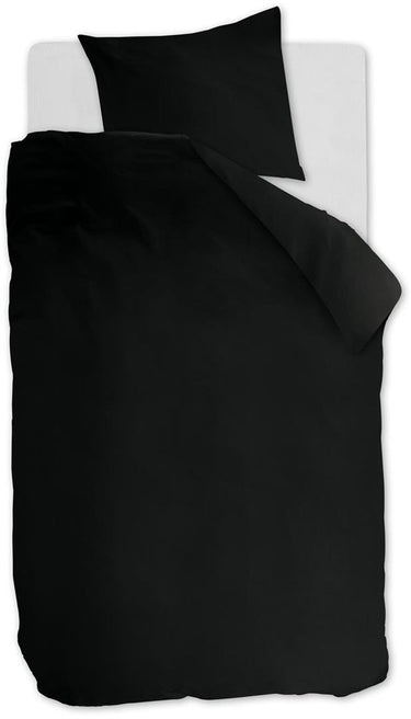 Ambiante cotton uni dekbedovertrek - effen - eenpersoons - 140x200 220 - zwart
