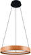 Trio lynwood - hanglamp - houtkleurig - incl. 1x smd 28 w - dimbaar met schakelaar - plafondbevestiging - geheugenfunctie - in hoogte verstelbaar - fsc-certificaat