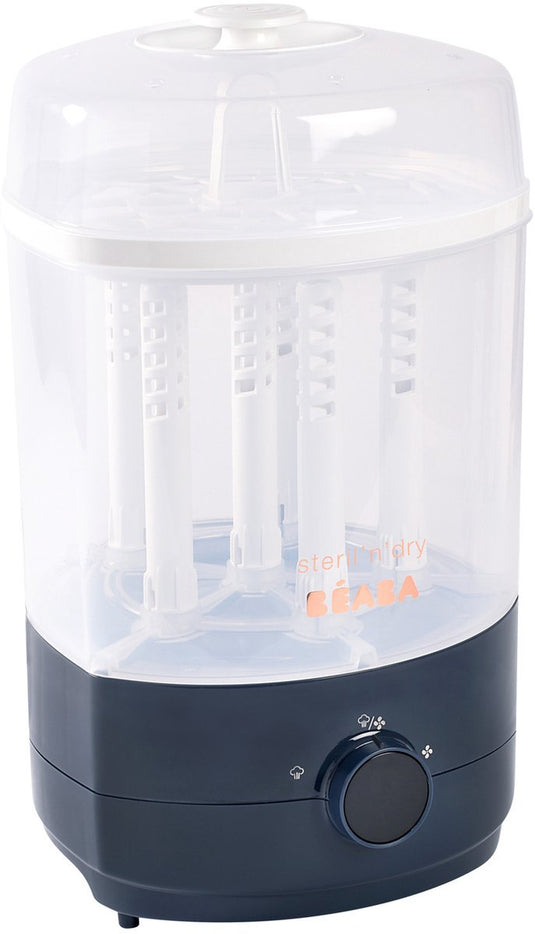 Béaba stoomsterilisator 2-in-1 - met droogfunctie - snel hygiënisch - 8 minuten - bpa-vrij – grijs wit