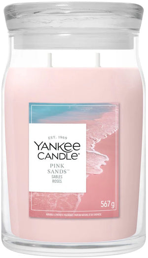 Yankee candle - pink sands large jar geurkaars - 90 branduren - twee lonten