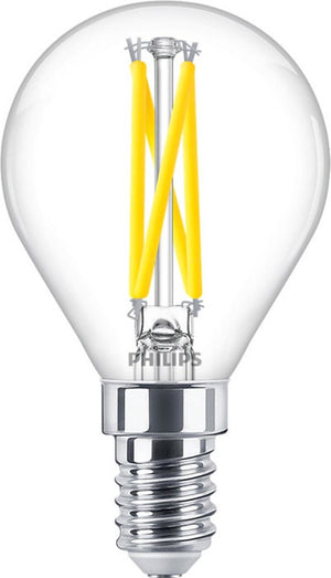 Philips led philips master led e14 kogel filament helder 2.5w 340lm - 922-927 dim to warm | beste kleurweergave - dimbaar - vervangt 25w