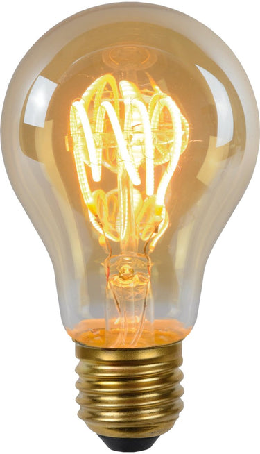 Lucide a60 - filament lamp - ø 6 cm - led 3 stepdim (memory) - e27 - 1x4,9w 2200k - amber