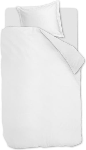 Beddinghouse gloss dekbedovertrek - effen - eenpersoons - 140x200 220 cm - wit