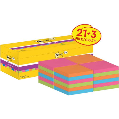 Super sticky notes post-it 654ssvp24coleu
