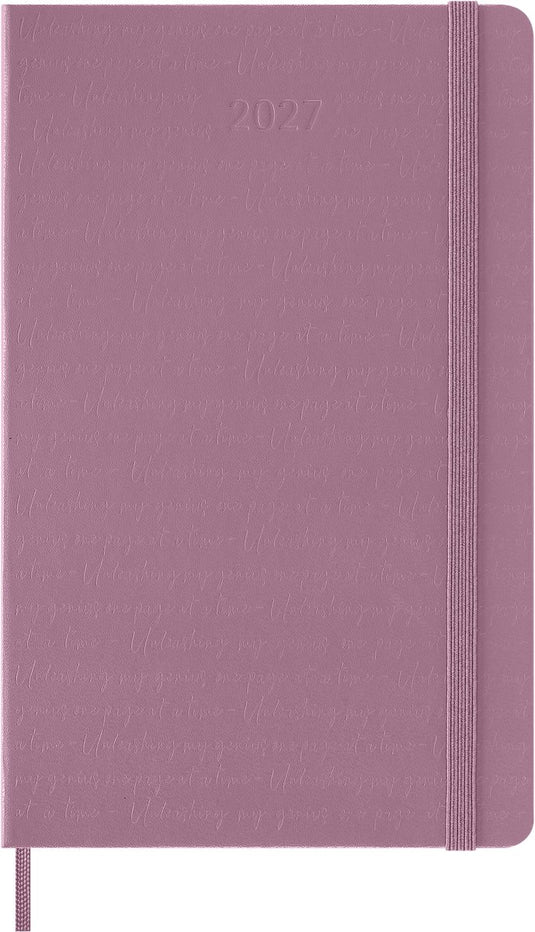 Moleskine 12 maanden agenda - 2027 - dagelijks - large - harde kaft - majestic roze