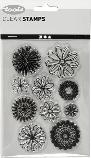Creativ company silicone stempels bloemen, 1 vel