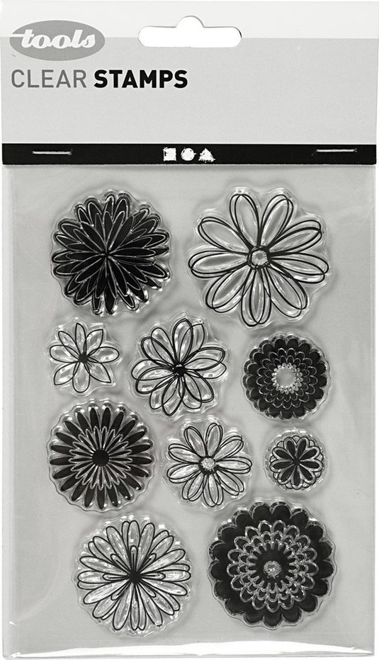 Creativ company silicone stempels bloemen, 1 vel