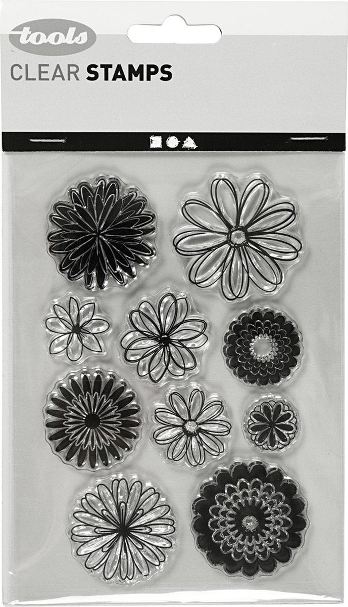 Afbeelding laden in galerijviewer, Creativ company silicone stempels bloemen, 1 vel
