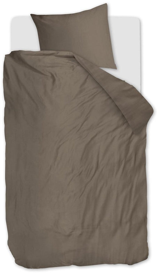 Beddinghouse change dekbedovertrek - effen - eenpersoons - 140x200 220 - taupe
