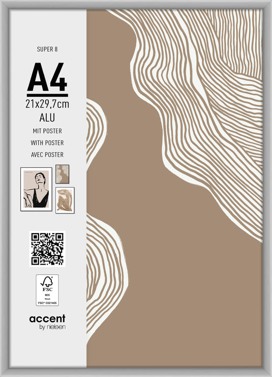 Nielsen design nielsen fotolijst 5421124 super 8 mat zilver 21x29,7 cm