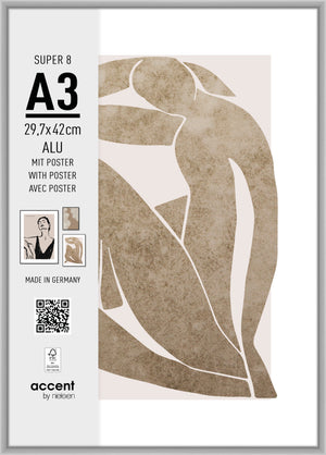 Nielsen design nielsen fotolijst 5424124 super 8 mat zilver 29,7x42 cm
