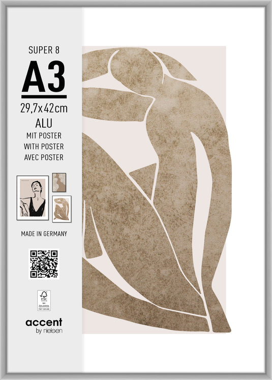 Nielsen design nielsen fotolijst 5424124 super 8 mat zilver 29,7x42 cm