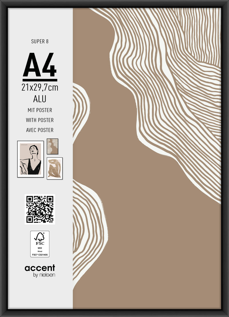 Load image into Gallery viewer, Nielsen design nielsen fotolijst 5421126 super 8 zwart 21x29,7 cm
