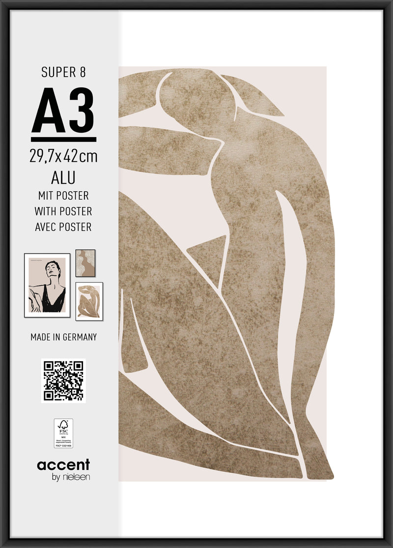 Load image into Gallery viewer, Nielsen design nielsen fotolijst 5424126 super 8 zwart 29,7x42 cm
