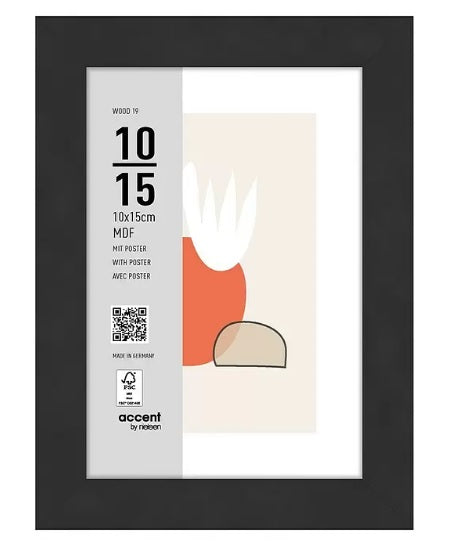 Afbeelding laden in galerijviewer, Nielsen design nielsen fotolijst 3211201 wood 19 zwart 10x15 cm
