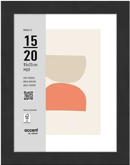 Nielsen design nielsen fotolijst 3217201 wood 19 zwart 15x20 cm