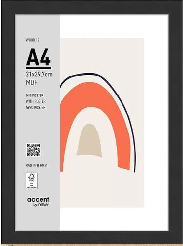 Nielsen design nielsen fotolijst 3221201 wood 19 zwart 21x29,7 cm