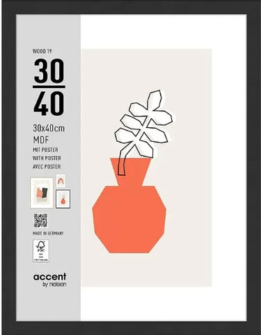 Nielsen design nielsen fotolijst 3230201 wood 19 zwart 30x40 cm