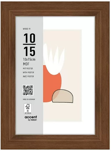 Afbeelding laden in galerijviewer, Nielsen design nielsen fotolijst 3211205 wood 19 walnut 10x15 cm
