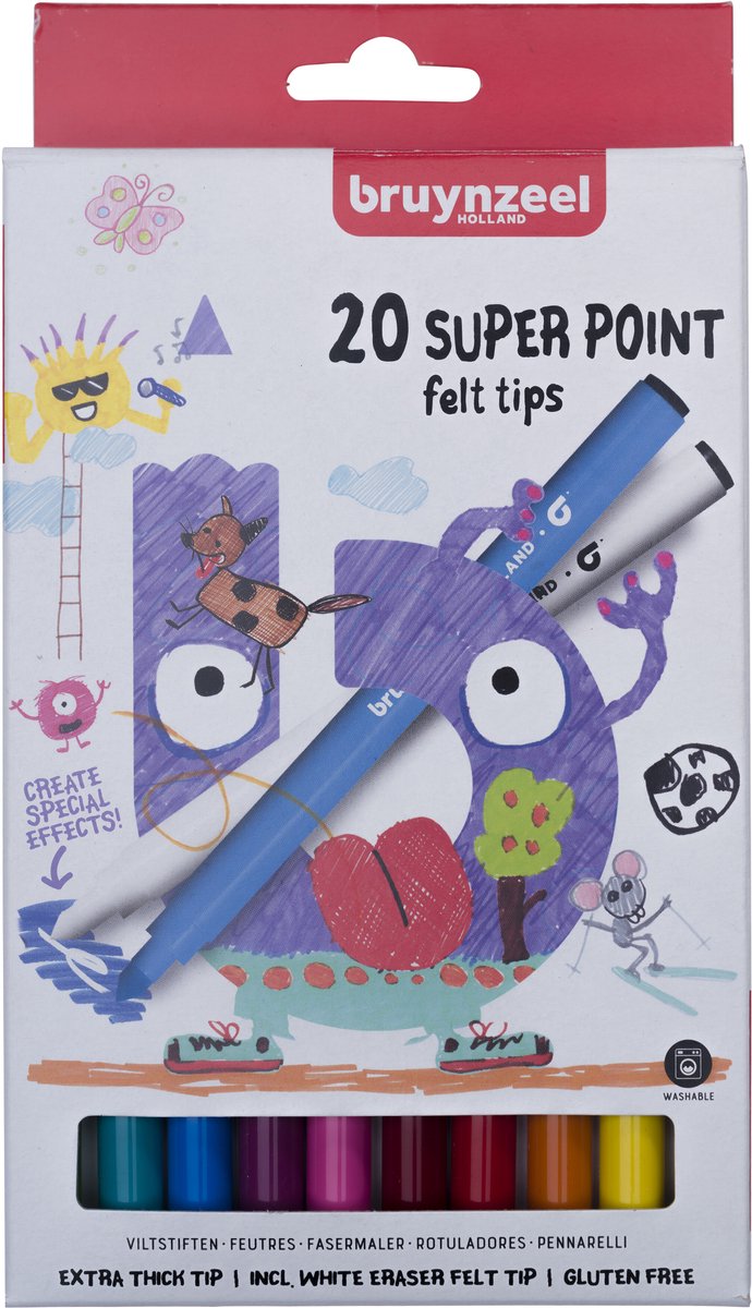 Afbeelding laden in galerijviewer, Bruynzeel viltstiften super point 20st 5+
