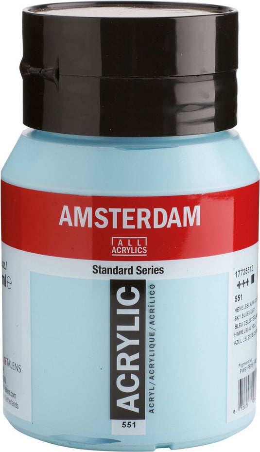 Amsterdam standard series acrylverf pot 500 ml hemelsblauw licht 551