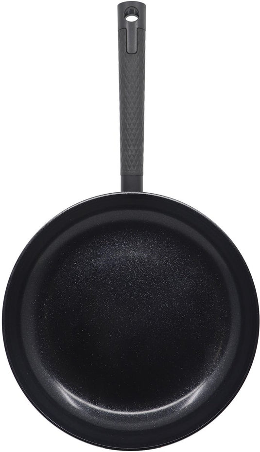 Merkloos sans marque cb chef koekenpan - ø 24cm - 100% pfas vrij - keramische antiaanbaklaag - inductie koekenpan - zwart