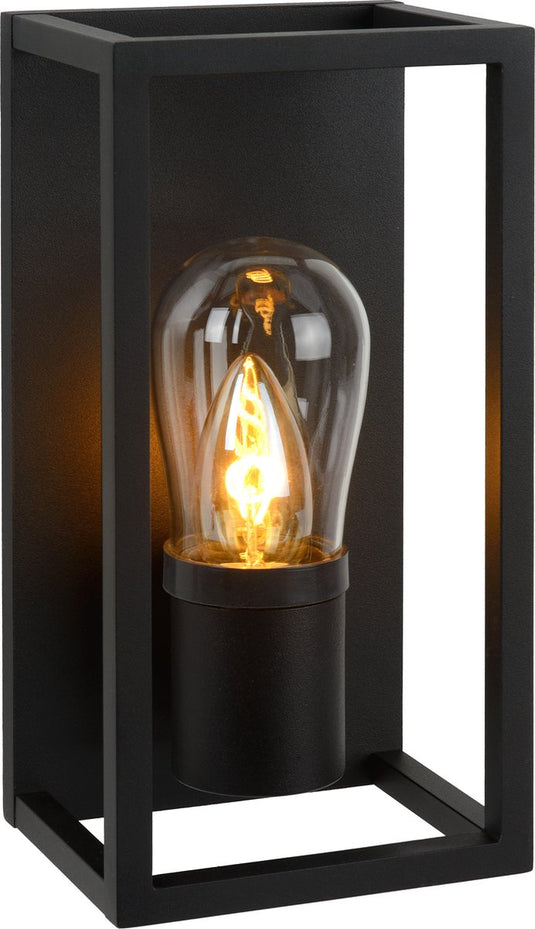 Lucide carlyn - wandlamp badkamer - 1xe14 - ip54 - zwart