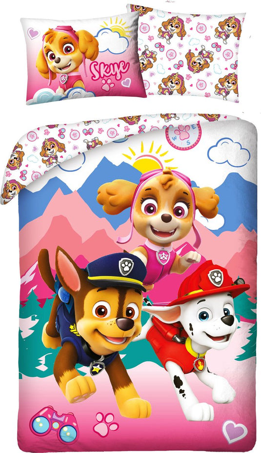 Paw patrol dekbedovertrek mountains 140 x 200 cm - 70 x 90 cm