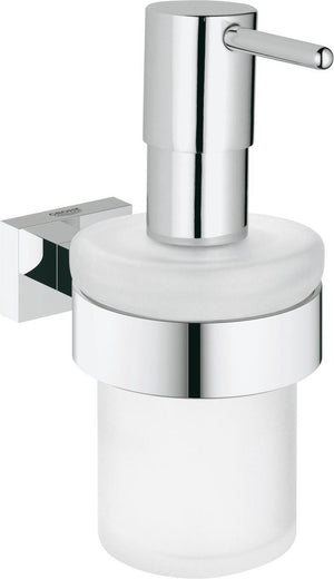 Grohe essentials cube houder met zeepdispenser - chroom - 160ml - 40756001