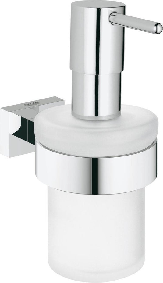Grohe essentials cube houder met zeepdispenser - chroom - 160ml - 40756001
