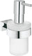 Grohe essentials cube houder met zeepdispenser - chroom - 160ml - 40756001