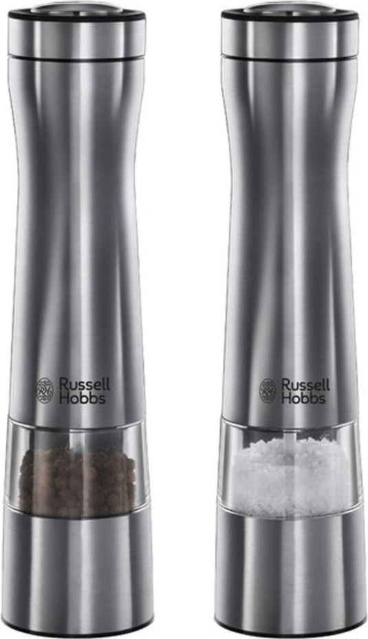 Russell hobbs peper- zoutmolen set elektrisch - 23 cm - rvs